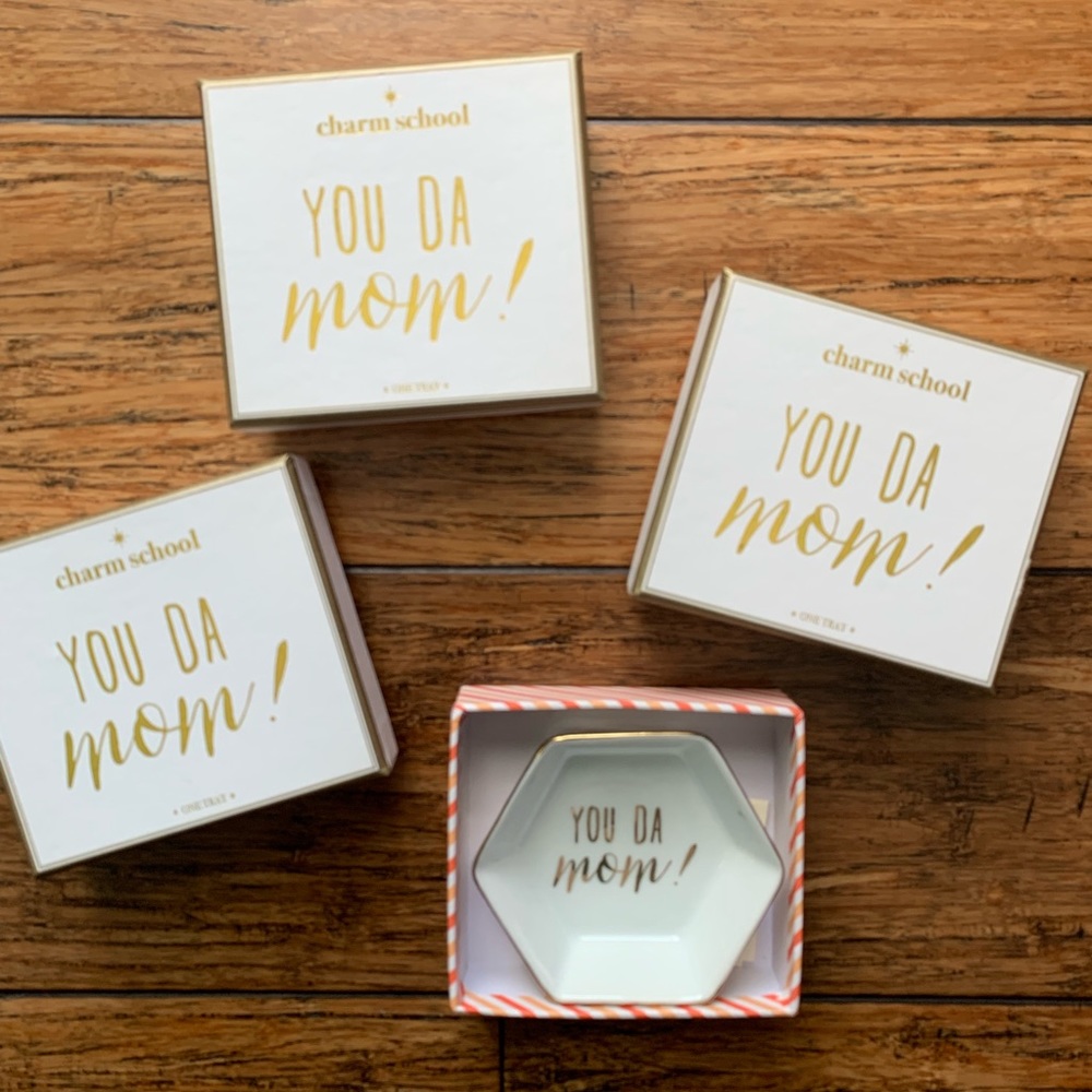 You Da Mom! White and Gold Trinket Dish
